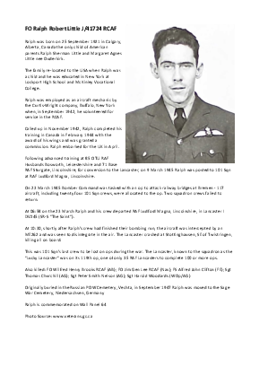 A preview of a PDF biography for Little, Ralph Robert